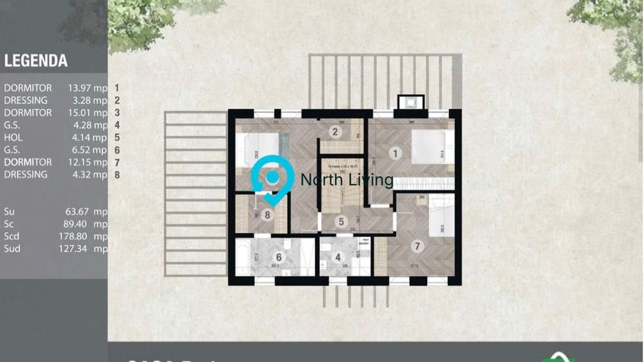 Vila 5 camere Pipera | 2 parcari | gradina - Poză 19