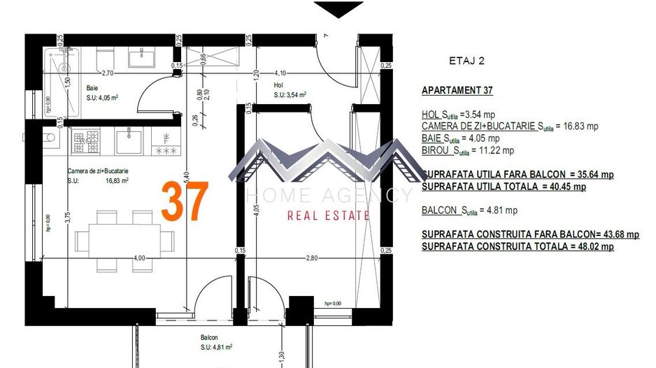 Studio modern mobilat, parcare – ideal locuit/investiție - Schiță 8