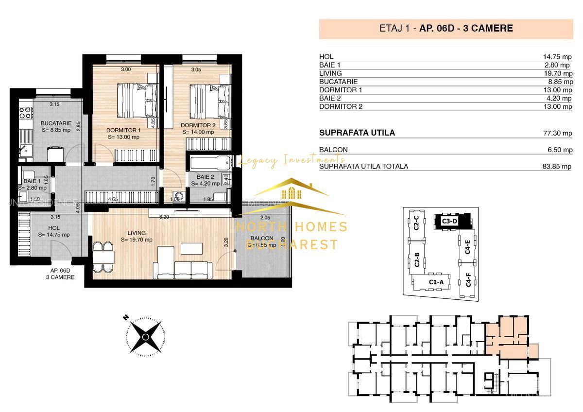 COMISON 0 -Apartament de vanzare -3 CAMERE -OMV PIPERA - Poză 9