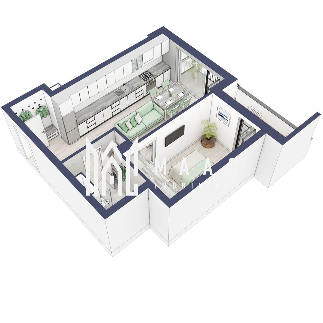 Apartament 2 camere | Balcon 10.3 mp | Etaj 3 | Turnisor - Poză 3