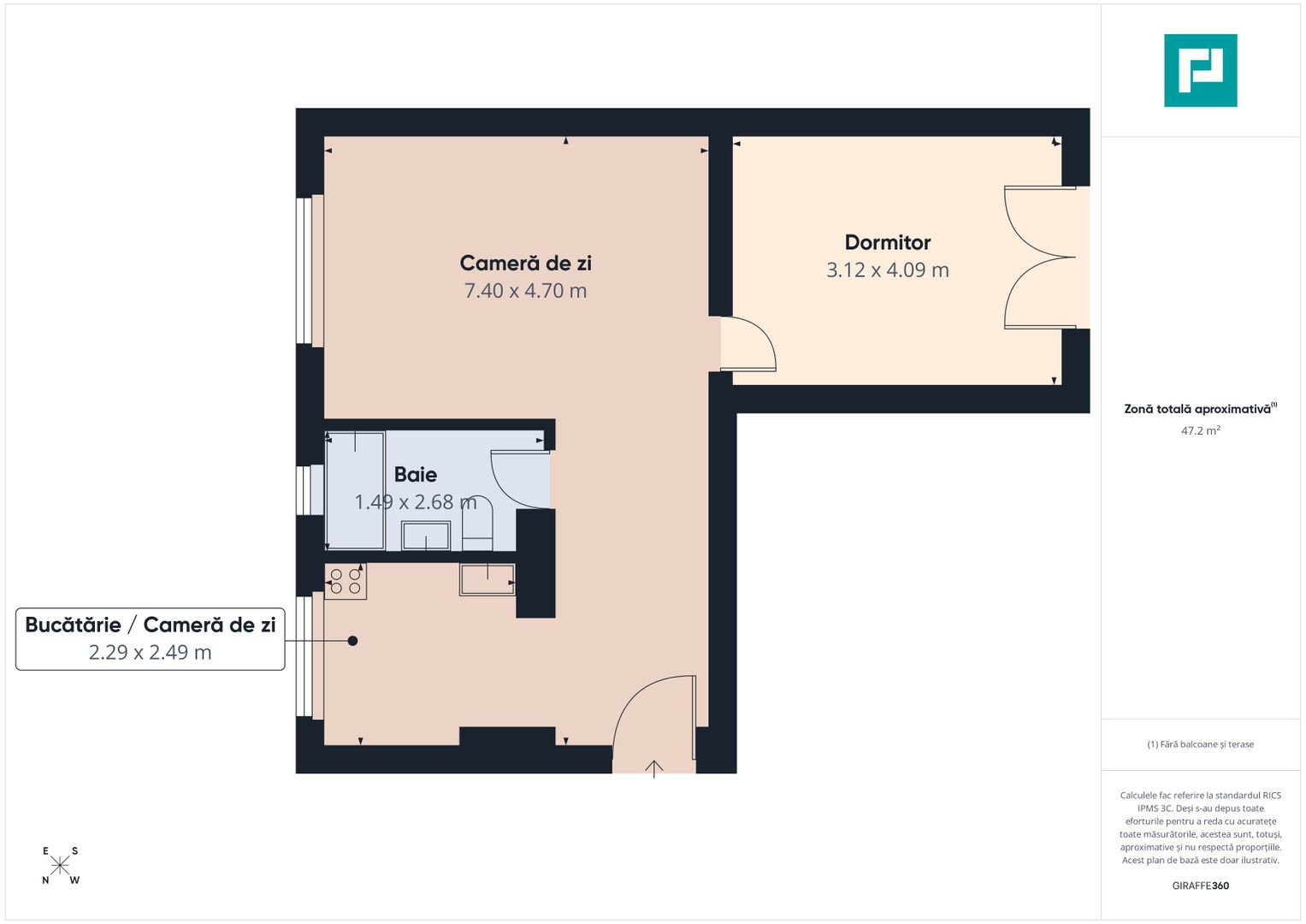 Apartament cu 2 camere de închiriat zona Central - Poză 19