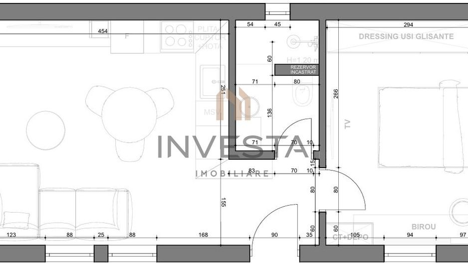 Apartament cu 2 camere modern si 2 parcari, Centru, zona Traian Mosoiu - Schiță 11