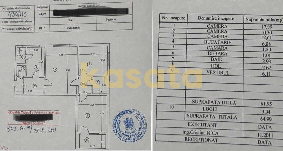 Apartament 3 Camere 🏡 | Valea Ialomiței 📍 | Bloc anvelopat 🏢 - Schiță 12