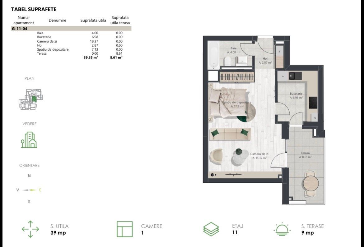 COM 0% Penthouse superb cu o camera | Denya Forest - Poză 8