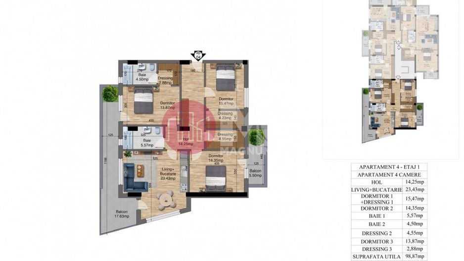 Apartament 4 camere, Bloc Nou -Parcul Oraselul Copiilor - Poză 1