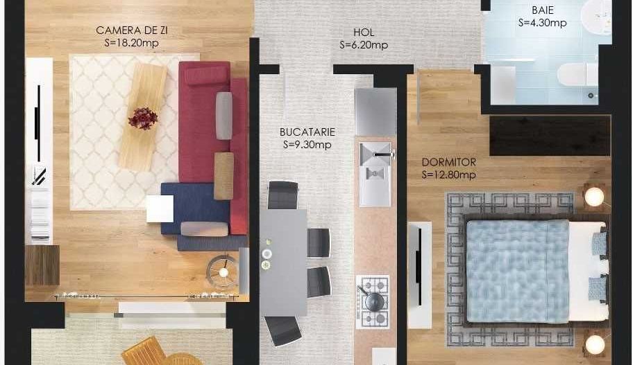 De vanzare apartament 2 camere , zona  Cartier Solar - Poză 3