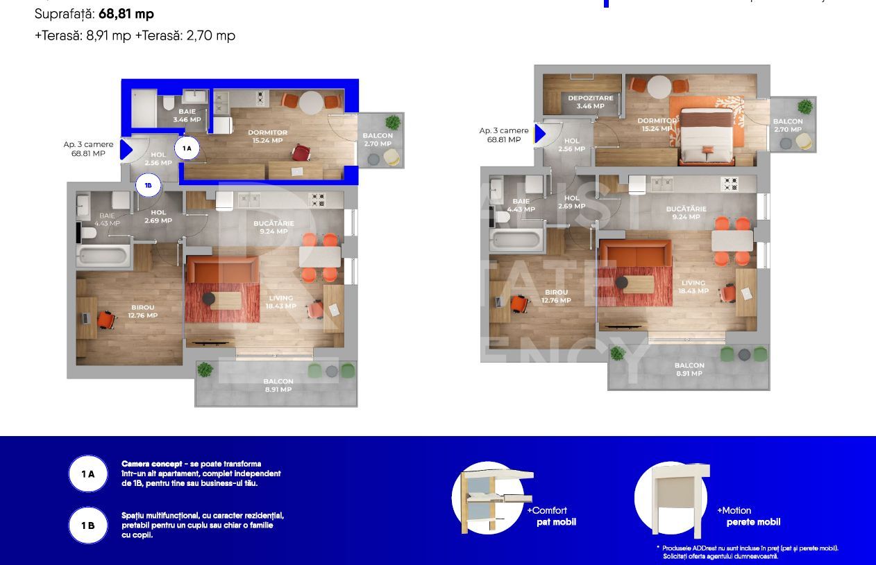 Apartament cu 3 camere de vânzare, Brașov - Schiță 8