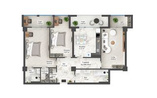 Vânzare apartament- 3 camere 104 mp, str. N. Zelinski, Botanica - Poză 6