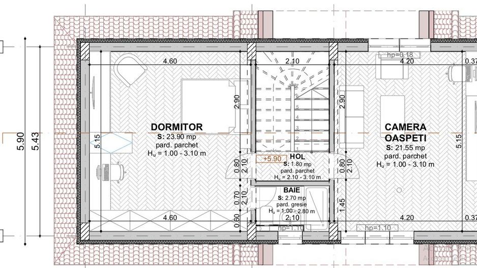 vila 5cam-indiv la calcan-perete propriu/centru Popesti Leordeni - Poză 10