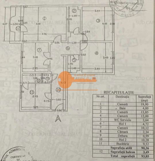 Apartament 4 camere Nerva Traian – Timpuri Noi | centrală proprie - Schiță 8
