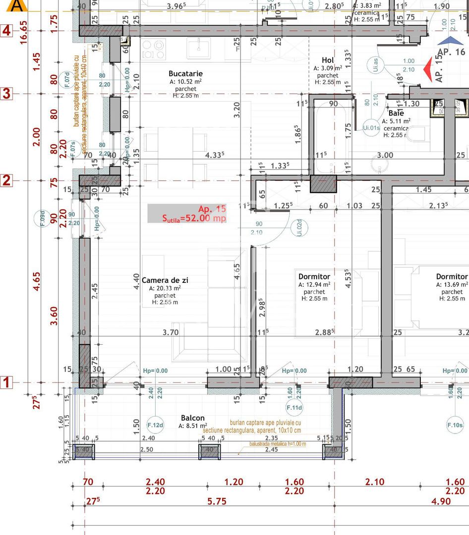 Apartament 2 camere, ultramodern, bloc nou, etaj intermediar, Reghin - Schiță 15