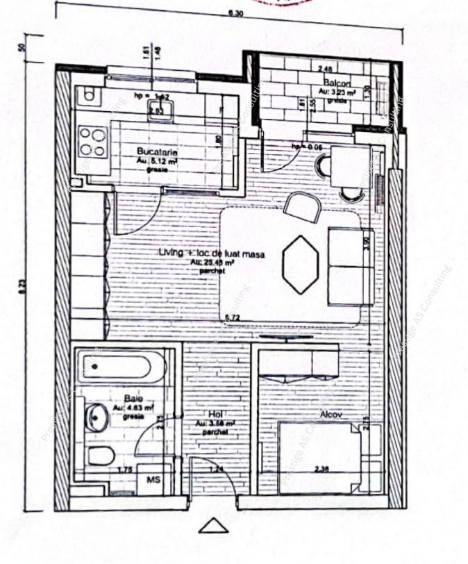 Apartament Modern 1 camera | Vivalia Grand | Etaj 4 | Parcare subterana - Schiță 20