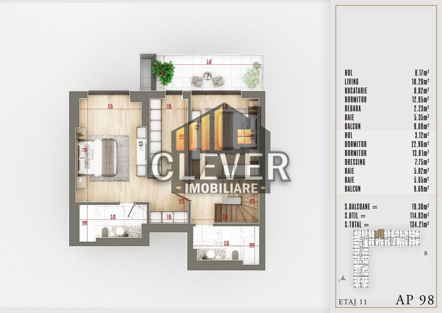 Duplex 4 camere cu Dressing Finisaje Premium Sector 3 - Poză 3