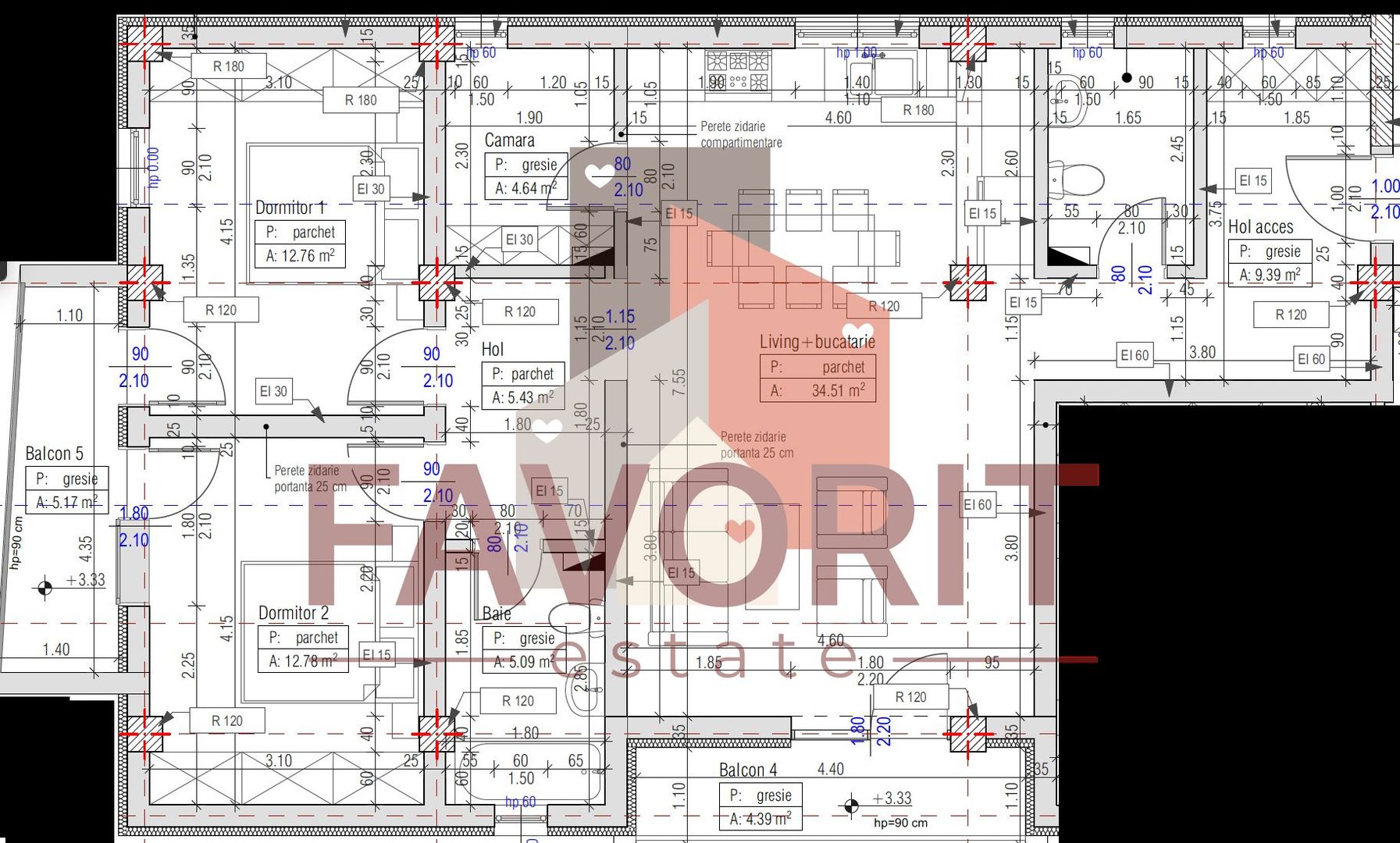 Etaj 1. Pozitie excelenta. Finisat la cheie - Schiță 3