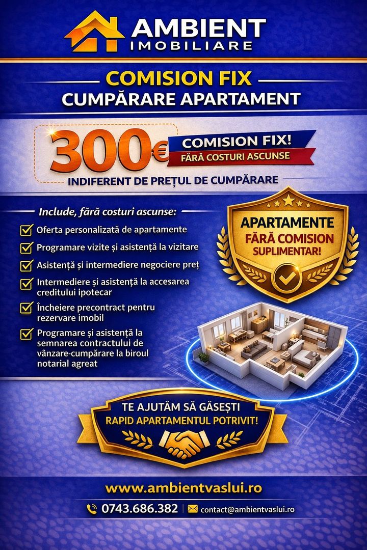 Apartament cu 2 camere, mobilat și utilat, zona CARTIER; - Poză 9