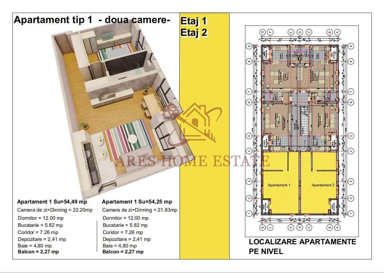 Apartamente cu 2 camere cu incalzire in pardoseala | 1 loc de parcare - Poză 3
