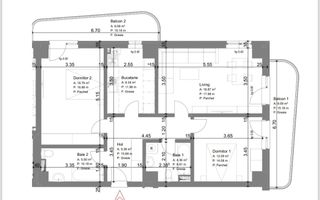 NOU CARTIER GALATA  APARTAMENT 3 CAMERE DEC. 92 MP - Poză 4