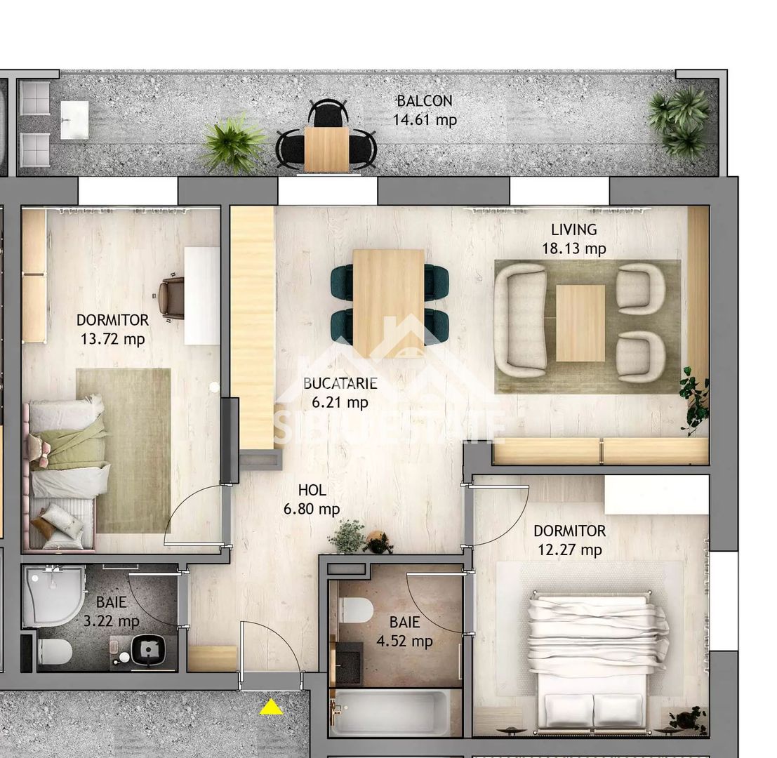Apartament de vanzare cu 3 camere, 2 bai  etaj 1 bloc cu lift - Poză 7