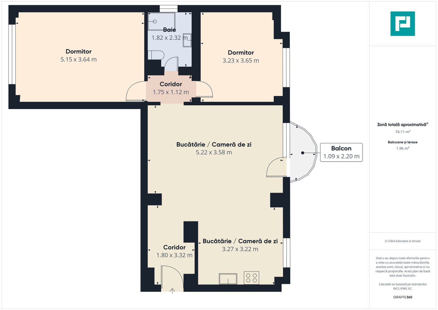 Apartament de închiriat cu 3 camere la Intim - Poză 19
