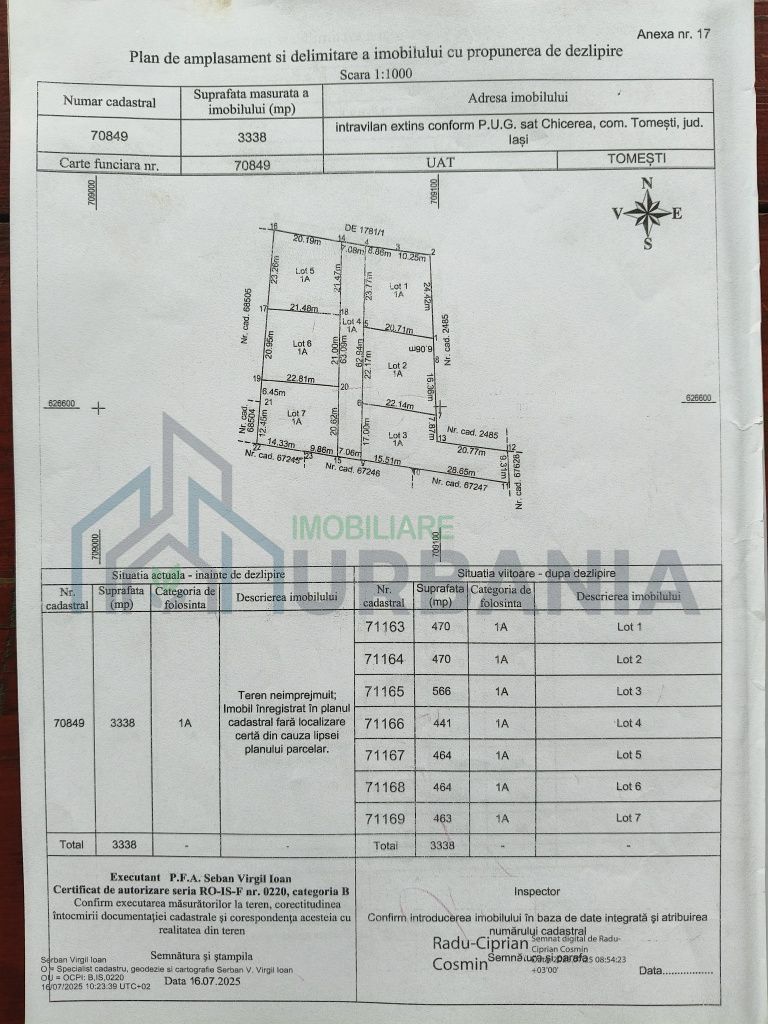 Teren de vânzare în Tomesti - Chicerea, 500 mp, cu utilități - Poză 2