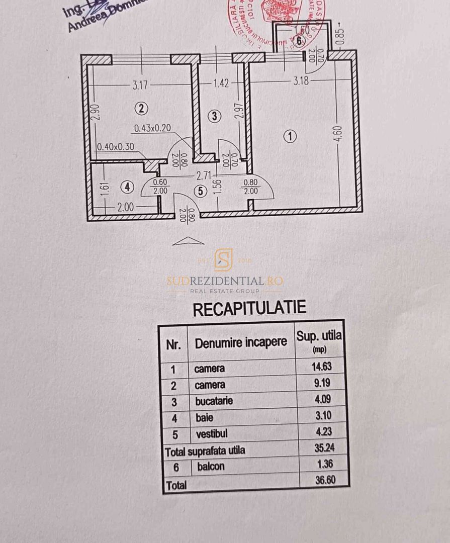 Apartament tip studio 2 camere – Zona Brancoveanu, Sector 4 - Schiță 10