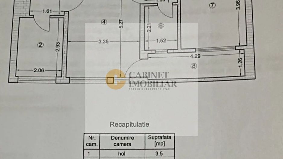 2 Camere - 50MP | Piața Gorjului | Etaj 3/10 | Reabilitat - Schiță 8