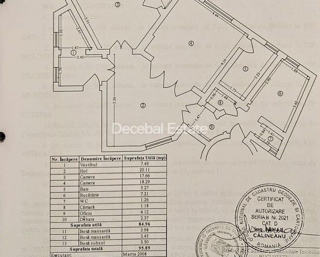 Oportunitate - Apartament 3 camere, 96 mp, Parter. in casa interbelica - Schiță 8