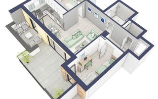 Apartament 3 camere | Balcon 22.2 mp | Etaj 3 | Turnisor - Poză 2