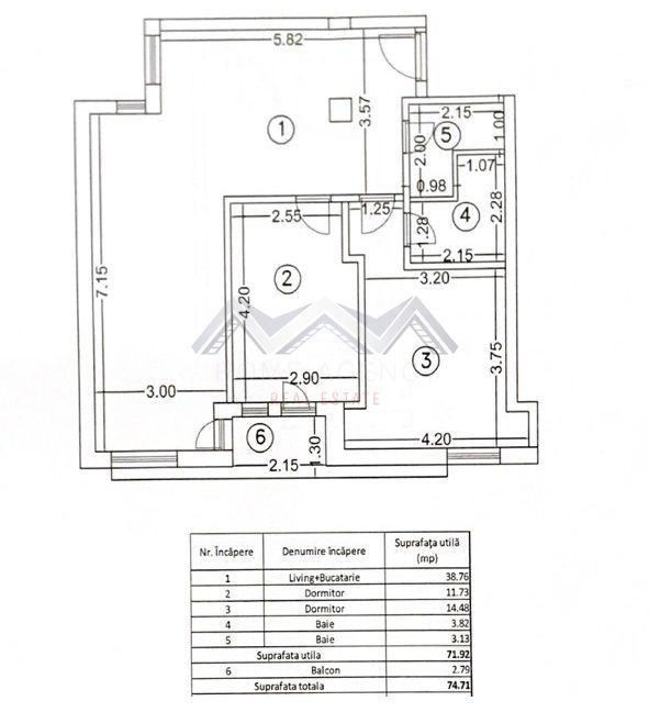 Apartament 3 camere Otopeni ultracentral – de la dezvoltator - Schiță 7
