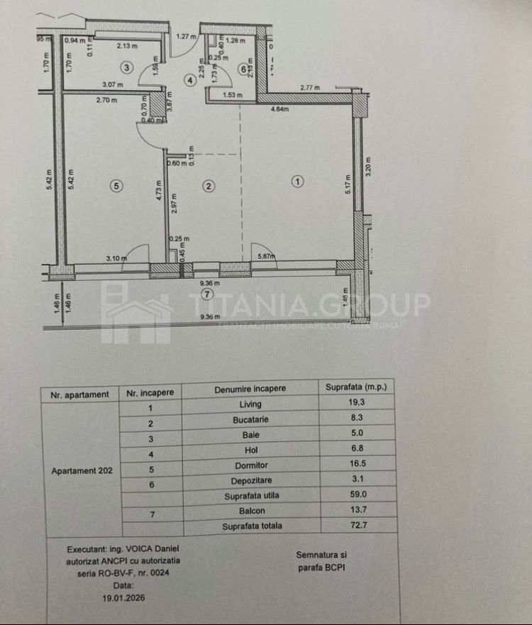 Apartament 2 camere spatios 74 mp,  parcare,  Kasper Coresi - Poză 29