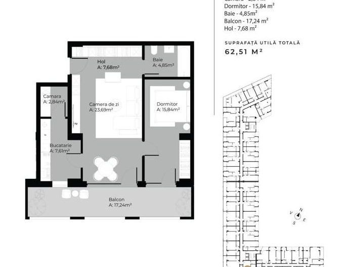 | Apartament cu 2 camere | Etaj intermediar | Cartierul Gheorgheni | - Poză 1