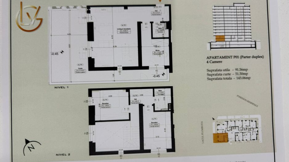 4 camere  Bloc Nou Rezidential Birouri L330 GranVia Lake View - Poză 2