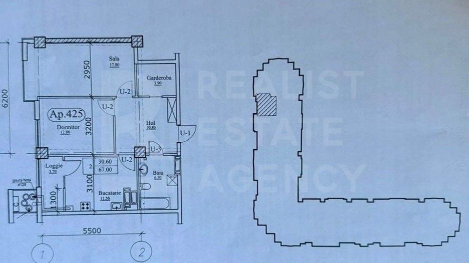 Vânzare apartament, 2 camere, str. Grădina Botanica, Botanica - Schiță 5