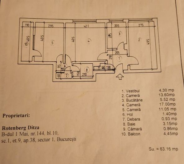 3 camere| Piata Domenii -Ion Mihalache - Schiță 20