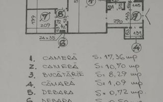 Apartament 2 camere semidecomandat – Teiul Doamnei - Schiță 3