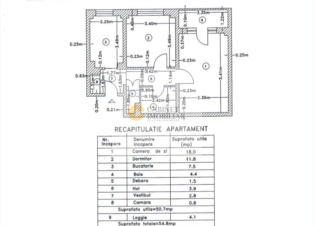 2 Camere - 55MP | Decomandat | 1985 | Metrou Crangasi la 10 minute - Schiță 6
