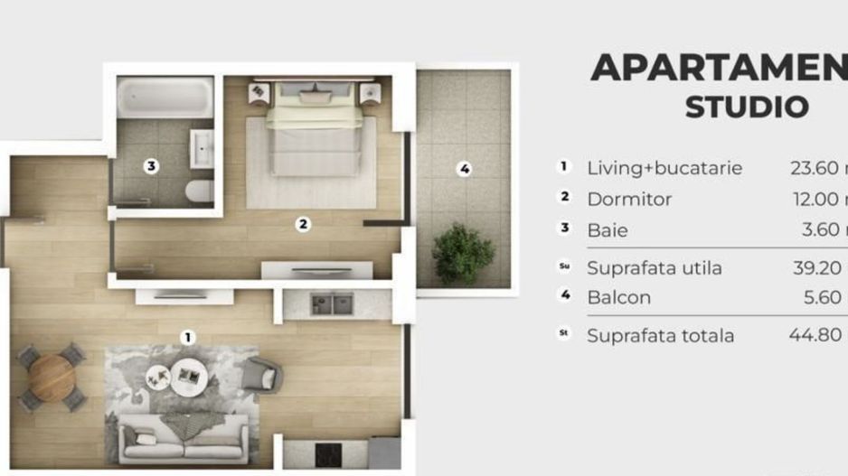 Apartament 2 camere tip studio la cel mai mic pret,metrou Berceni - Poză 1