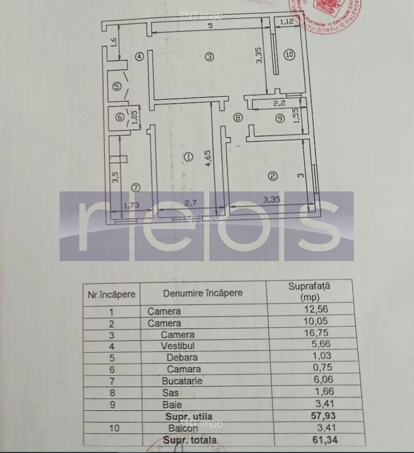 DE INCHIRIERE 3 CAMERE  | DRUMUL TABEREI | METROU - Schiță 8