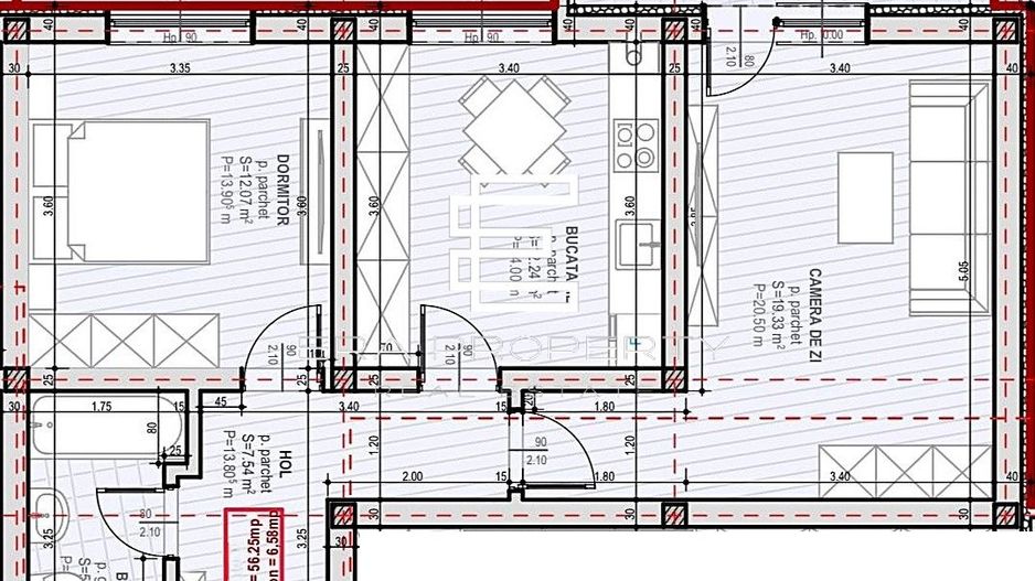 Apartament 2 camere | Etaj 1 | 56 mp utili  | Șelimbăr – Zona Unirii - Schiță 9