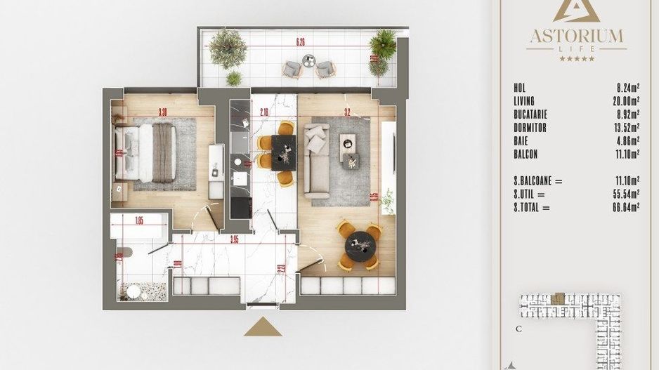 Apartament 2 Cam / Astorium Life / Izolatie Fonica / Comision 0! - Poză 1