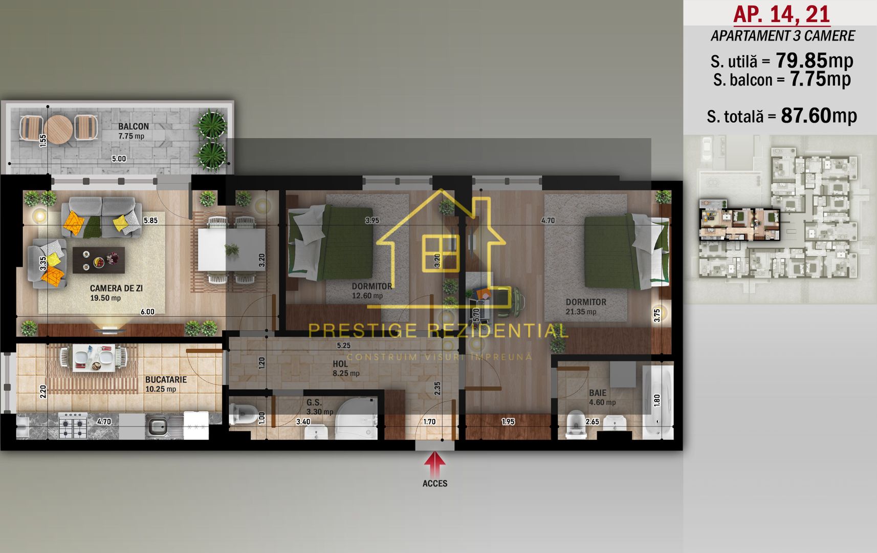 3 camere.Incalzire pardoseala,Premium,N.Grigorescu-Metrou - Poză 3