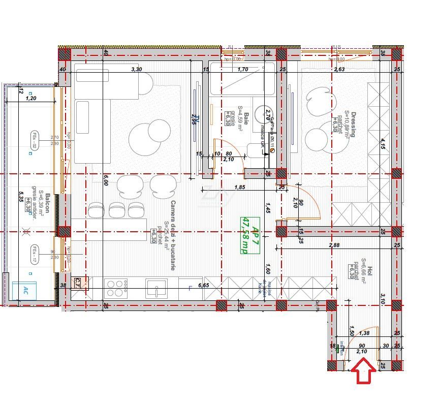 Bloc nou cu finisaje superioare. Etaj intermediar. Loc de parcare - Schiță 8