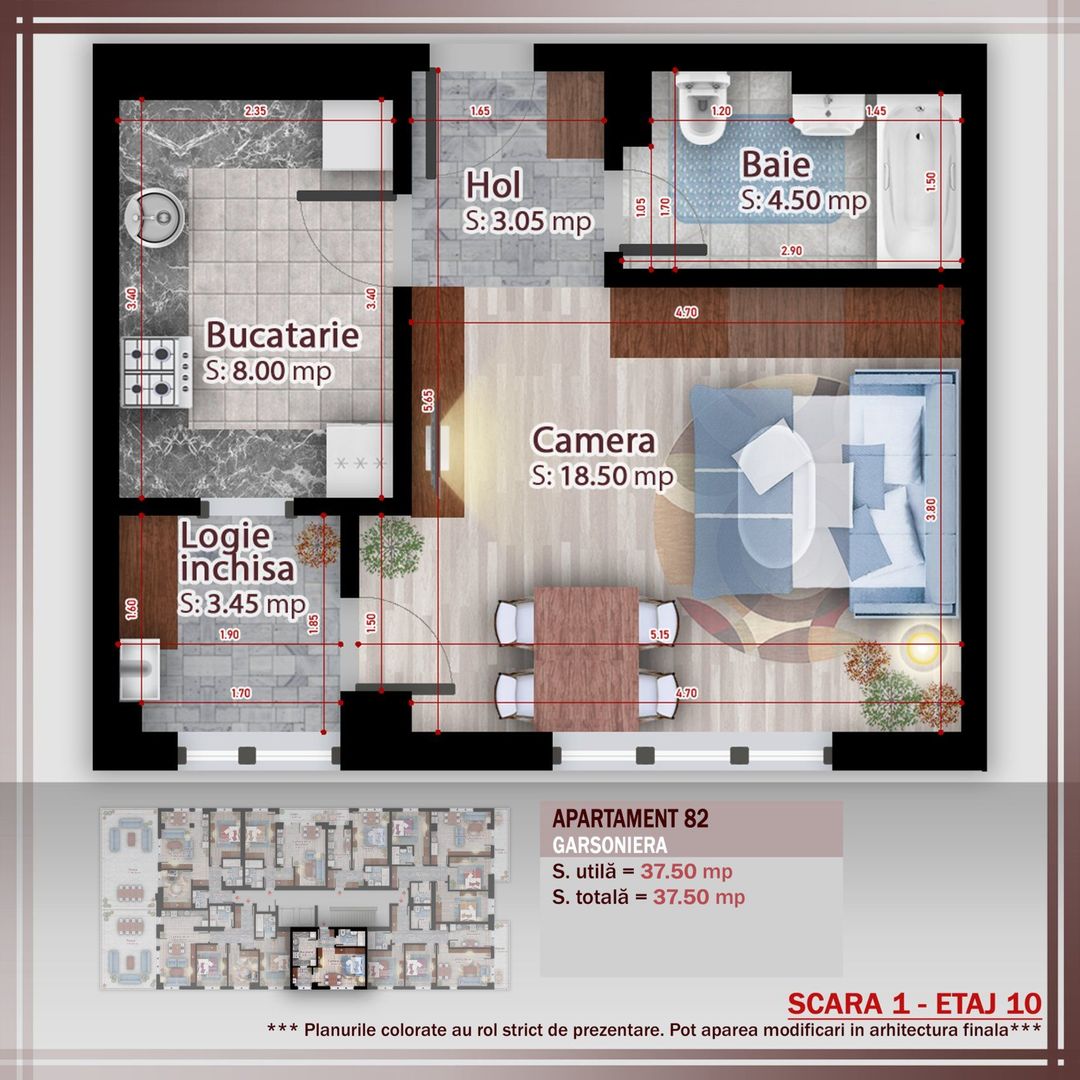 Garsoniera ideala pt  investitie Titan Pallady Metrou Nicolae Teclu - Schiță 1