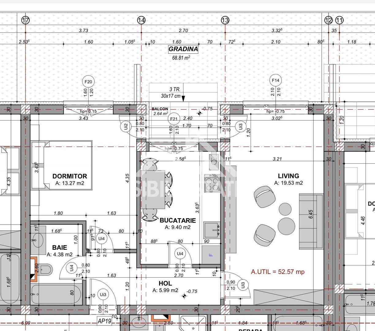 Apartament decomandat cu 2 camere-s.utila 52.57 mp, si gradina - Poză 2