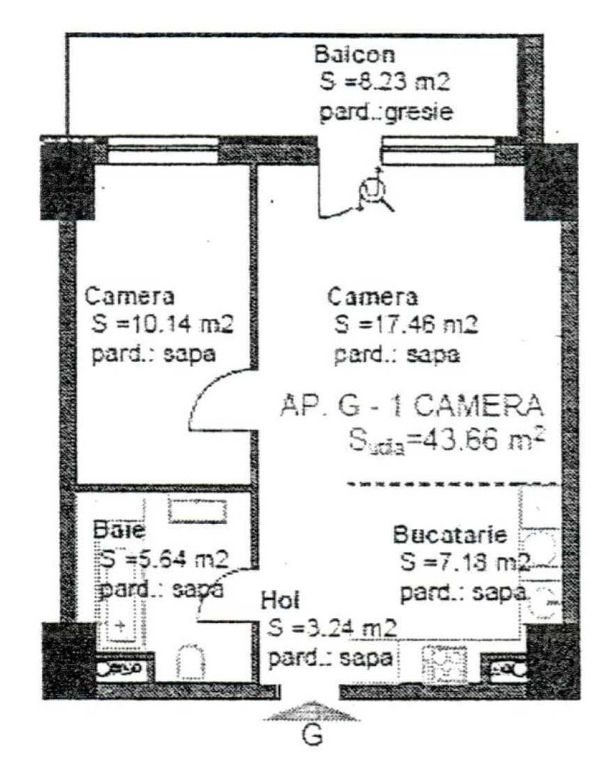 Apartament cu 2 camere  | Complexul Rezidențial Viva City - Schiță 6