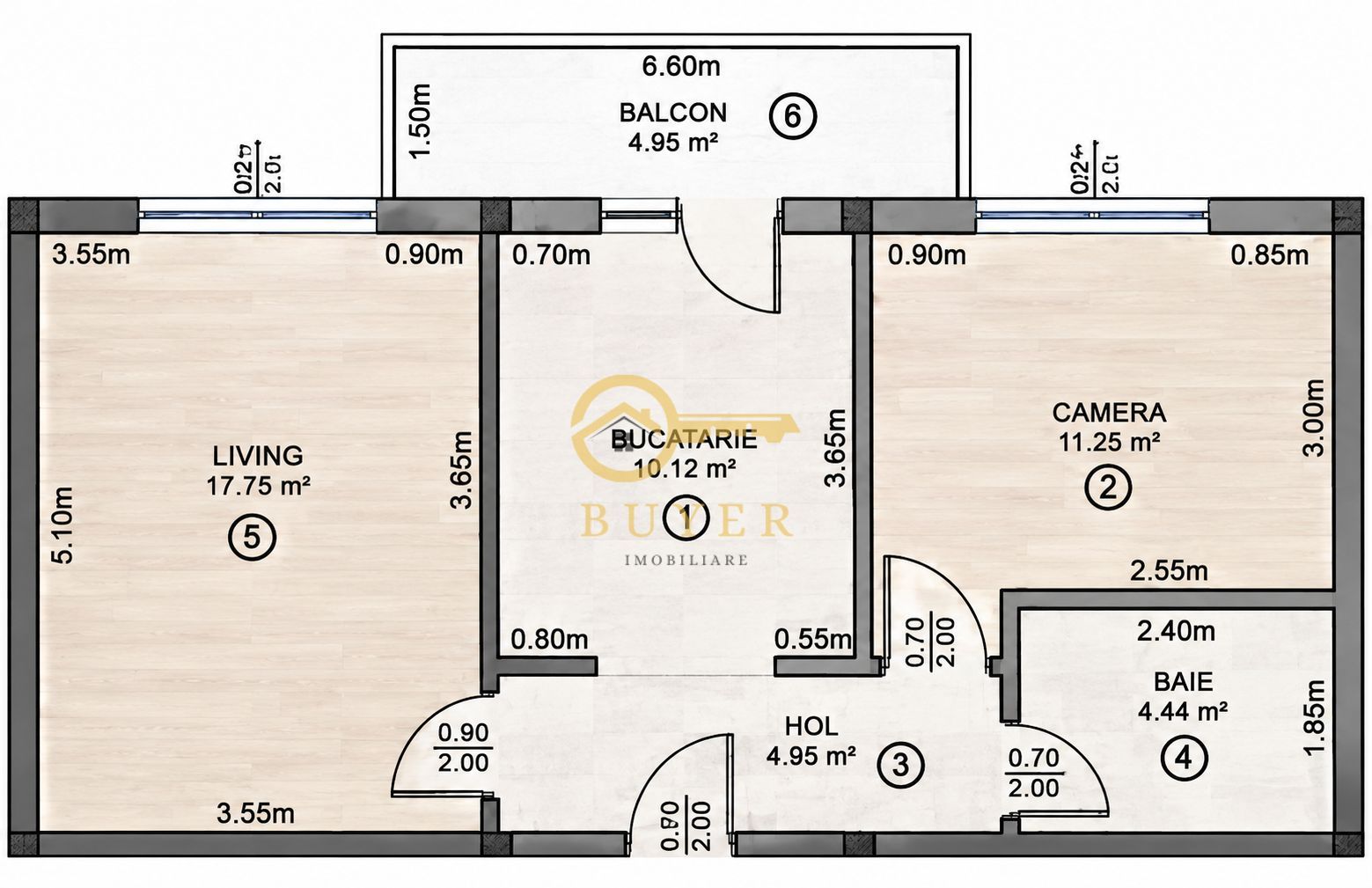 Apartament decomandat cu 2 camere mobilat si utilat modern- Etaj 1 - Poză 8