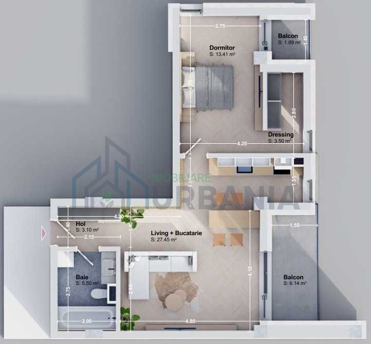 Apartament 2 camere, decomandat, mobilat premium, Rediu – prima închiriere - Poză 1