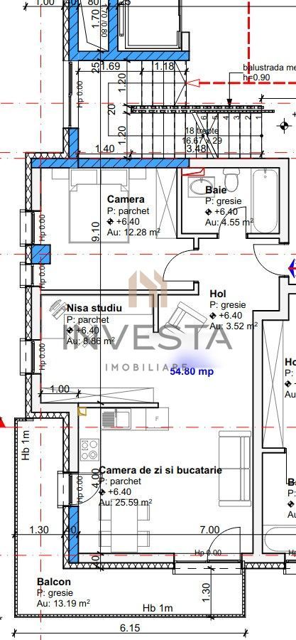 Apartament cu 3 camere, etaj intermediar, bloc nou, zona Intre Lacuri! - Schiță 7