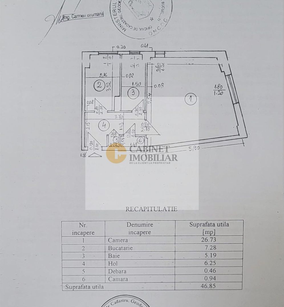 Garsoniera - 47MP | Decomandat | Credit | 1987 | M Lujerului la 10 min - Schiță 9