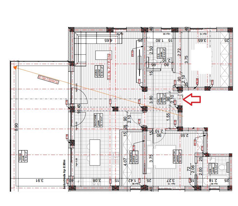 Penthouse. TERASA 35 MP. Lift. Finisaje premium. - Schiță 13